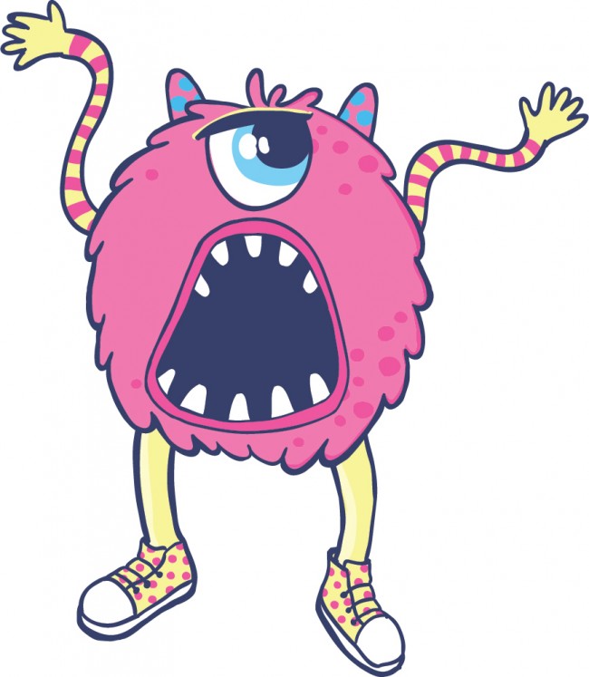 One Eye Pink Monster Kids Wall Sticker