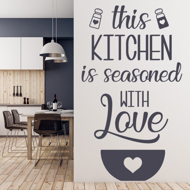 this kitchen is seasoned with love wall sticker