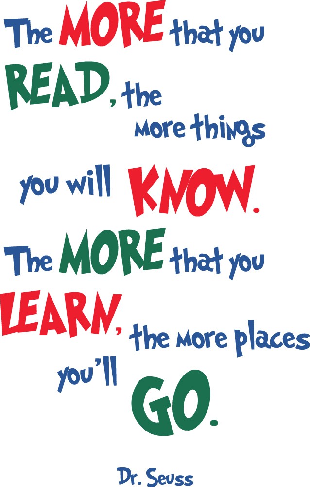 Download The More You Read Dr Seuss Quote Wall Sticker