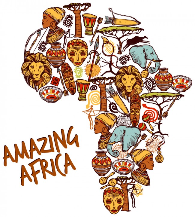 Amazing Africa Map Wall Sticker 