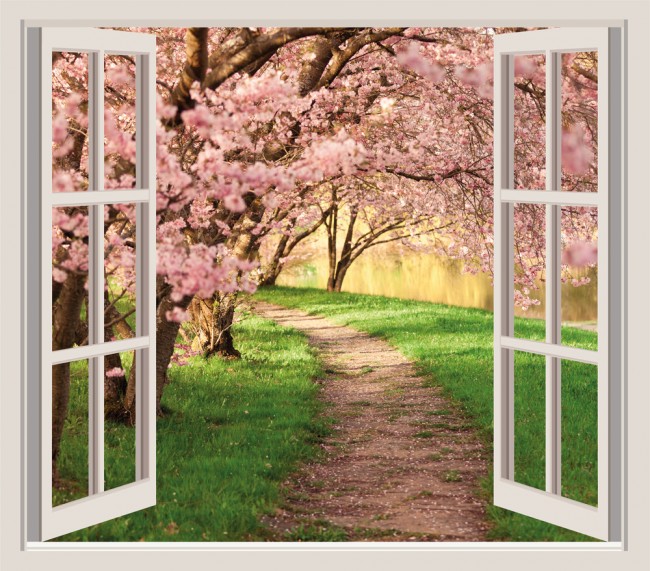 Cherry Blossom Trees 3D Window Wall Sticker