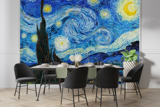 The Starry Night (1889) Wall Mural Artist Vincent Van Gogh