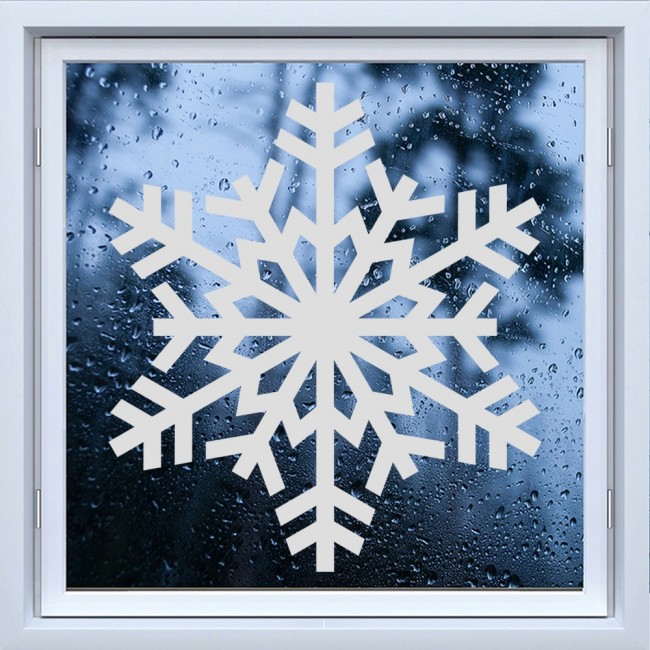 Classic Christmas Snowflake Festive Frosted Window Sticker