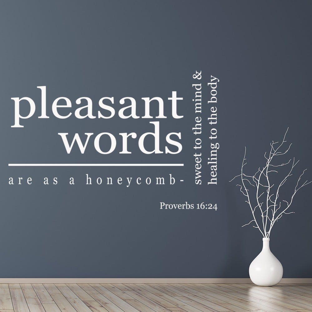 pleasant-words-are-as-a-honeycomb-wall-sticker-life-quote-wall-art