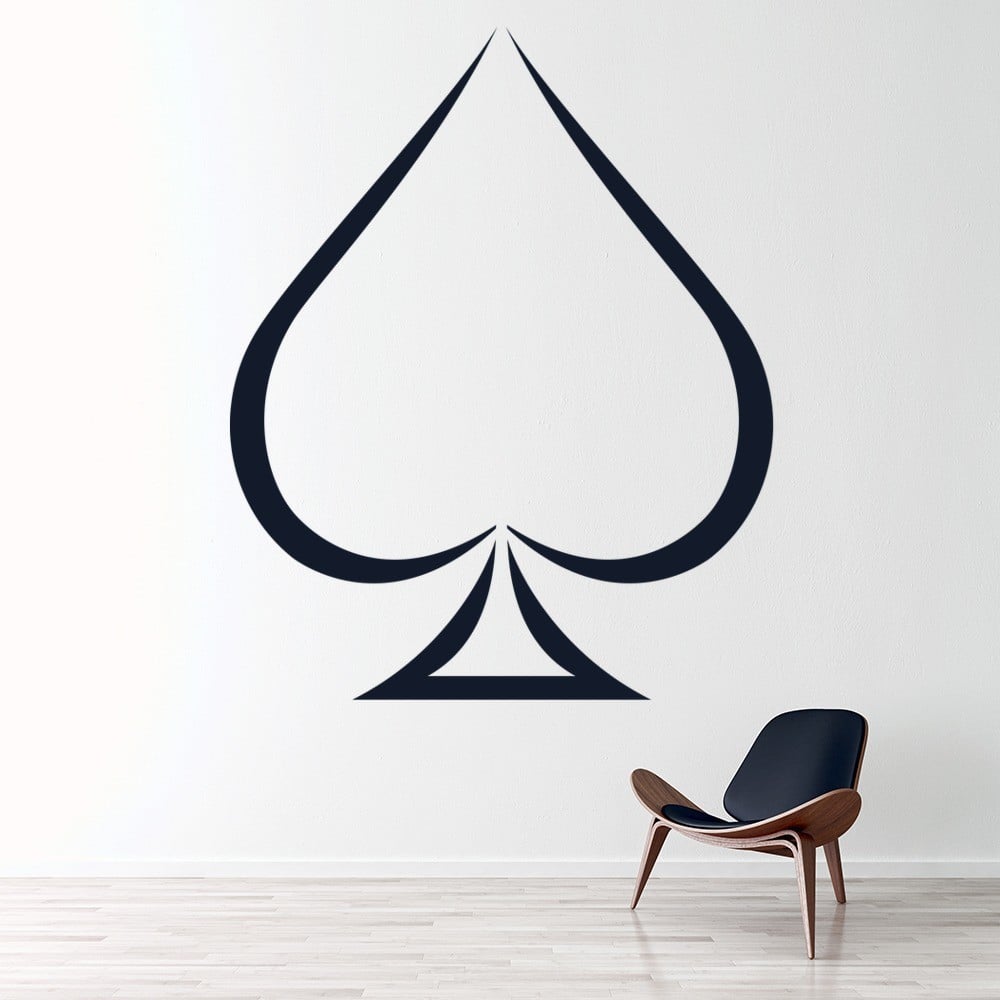 Simple Ace Of Spades Card Games Wall Sticker