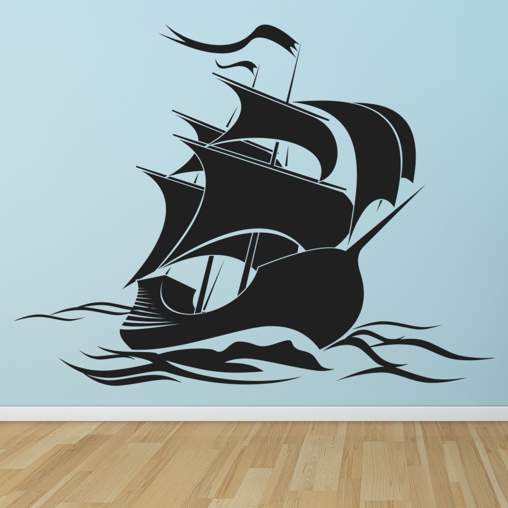 Pirate Ship Jolly Roger Wall Sticker