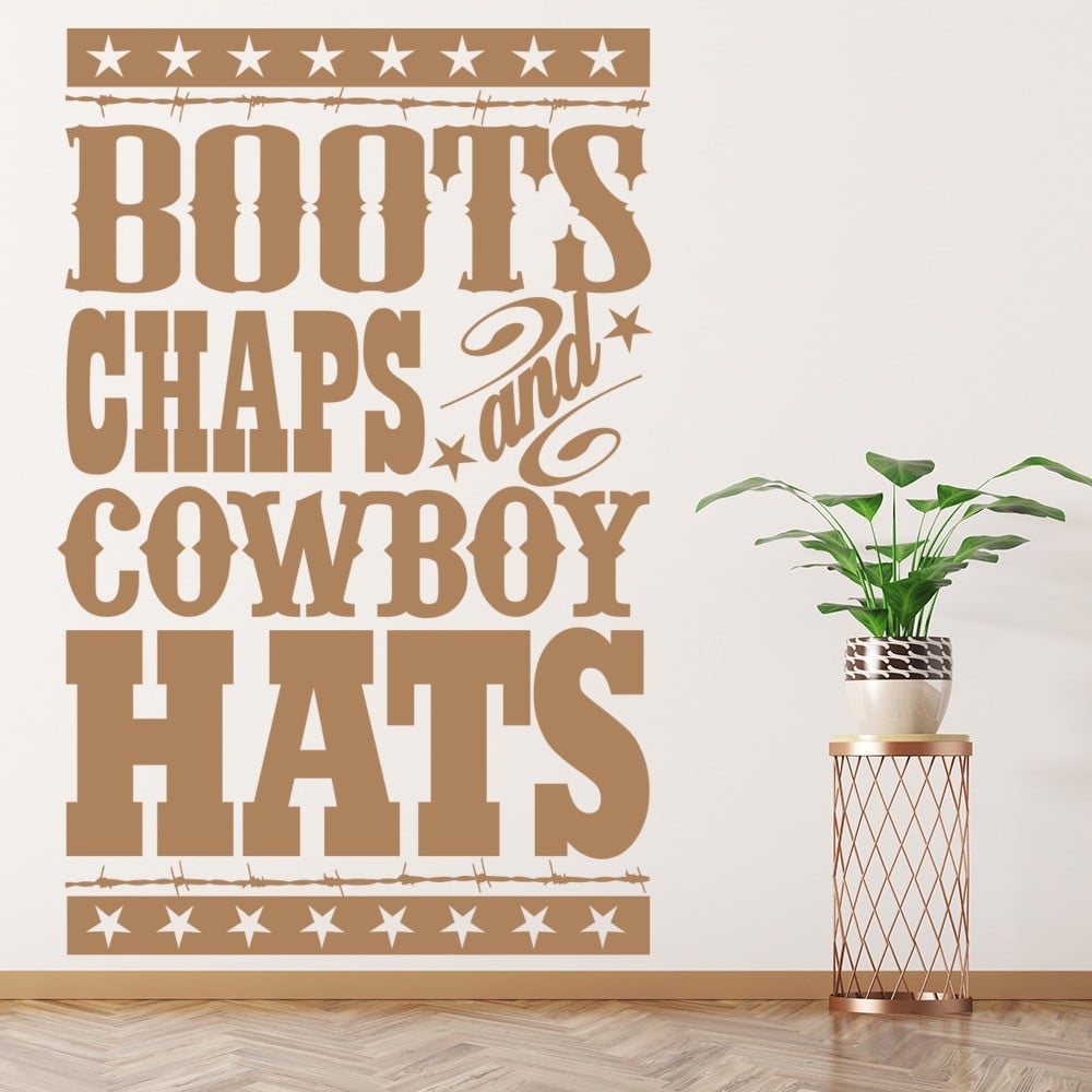 Cowboy Hats Quote Wall Sticker