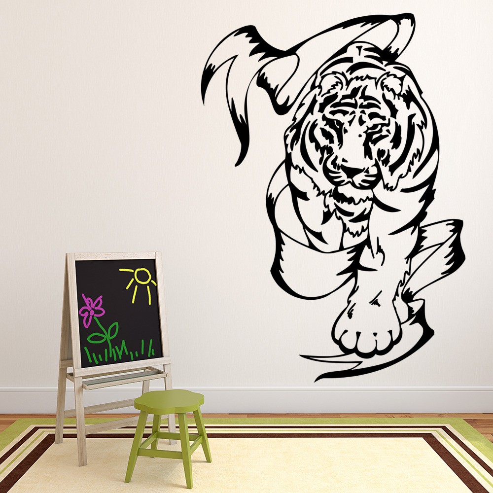 Tiger Banner Jungle Animals Wall Sticker