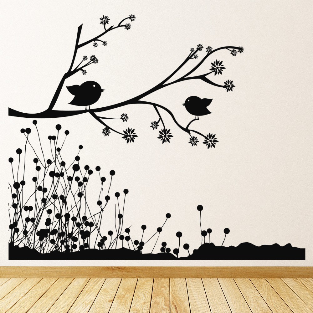 Bird Branch Baby Nursery Wall Sticker Scene