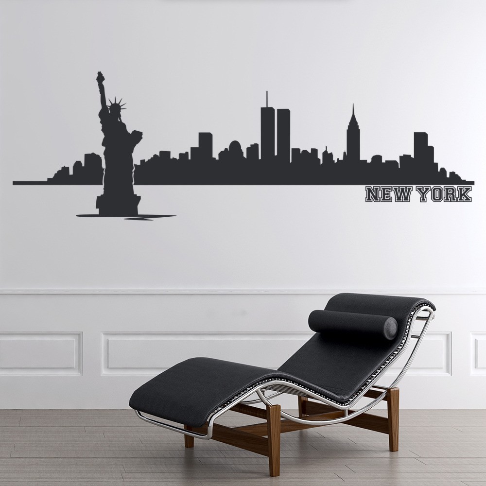 New York Wall Sticker City Skyline Wall Decal Living Room ...