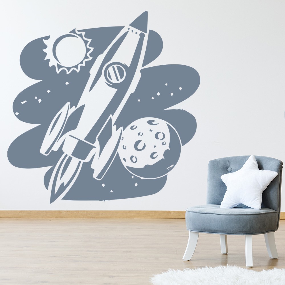 Space Rocket Planets Space Wall Sticker