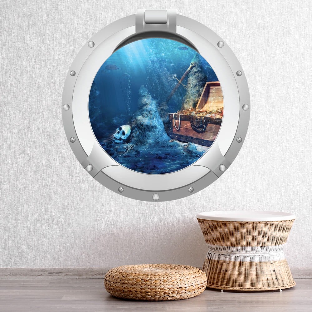 Pirate Treasure Porthole 3D Wall Sticker