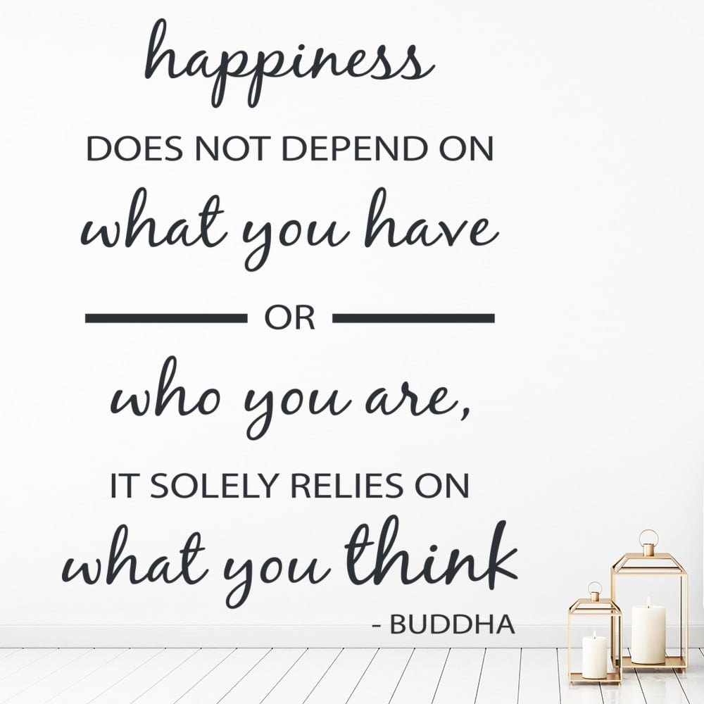 Happiness Buddha Quote Wall Sticker