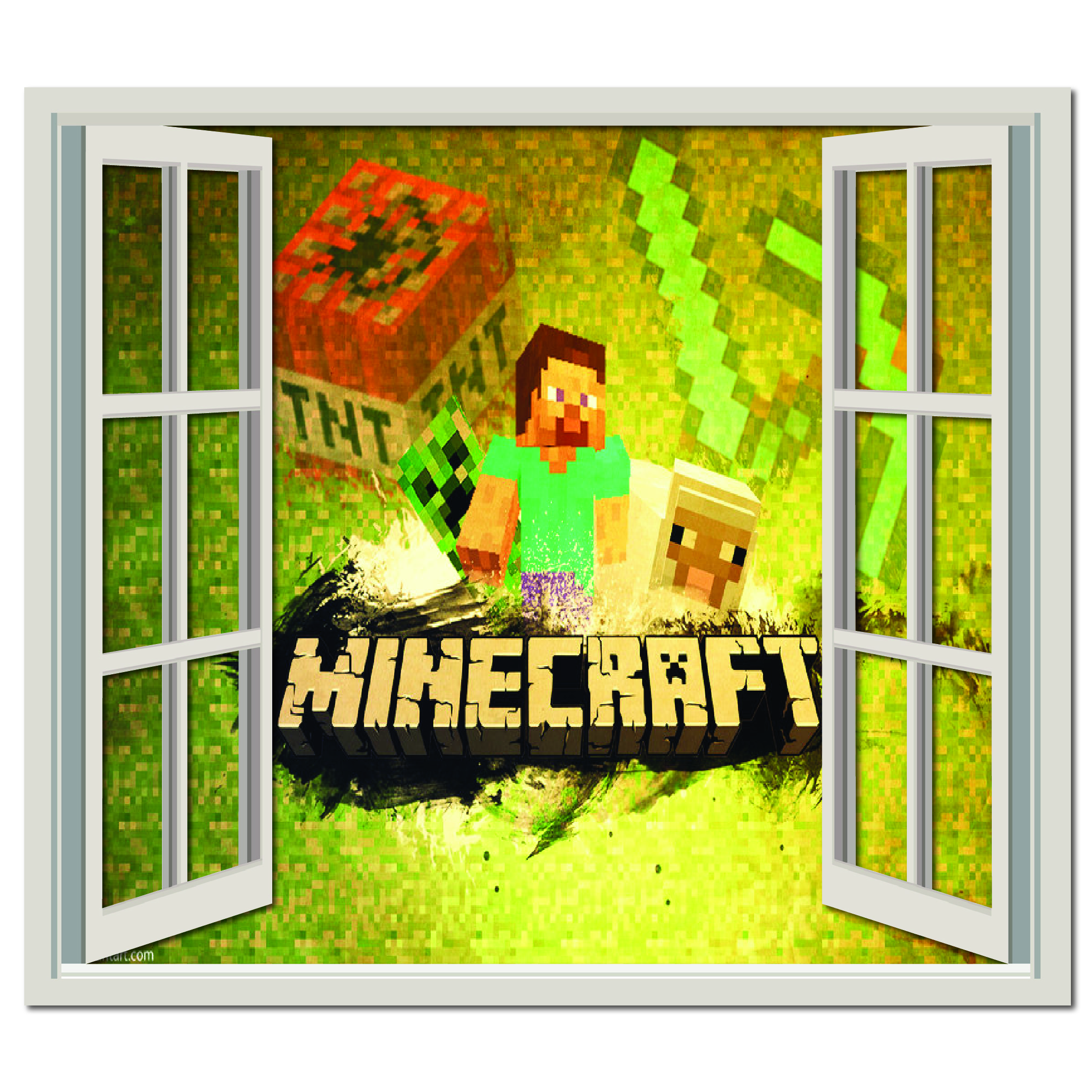 Minecraft Characters Wall Sticker Minecraft Wall Art