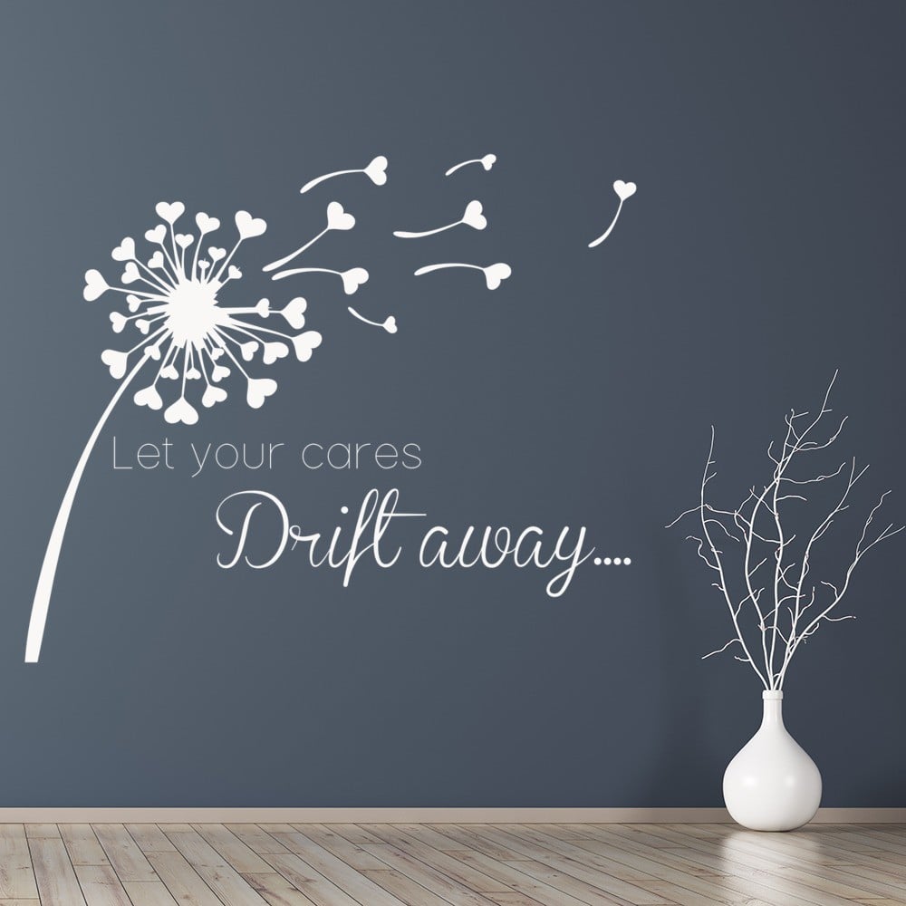 Drift Away Dandelion Bathroom Quote Wall Sticker