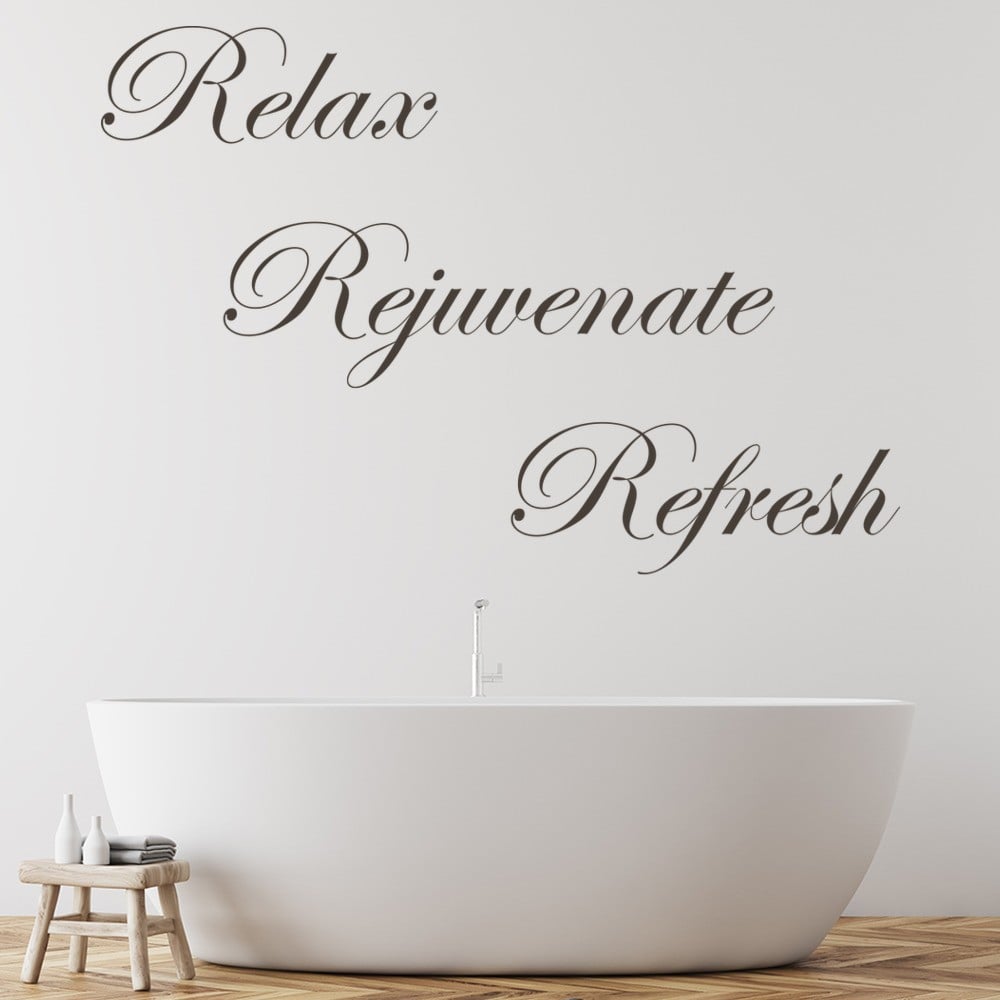 Relax Rejuvenate Bathroom Quote Wall Sticker   WS 40976 01 