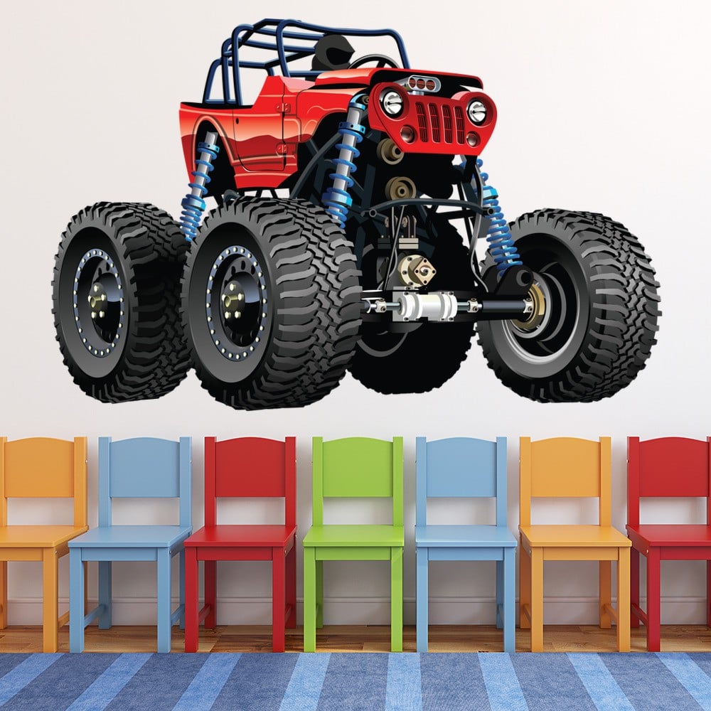 Red Monster  Truck  Wall Sticker 