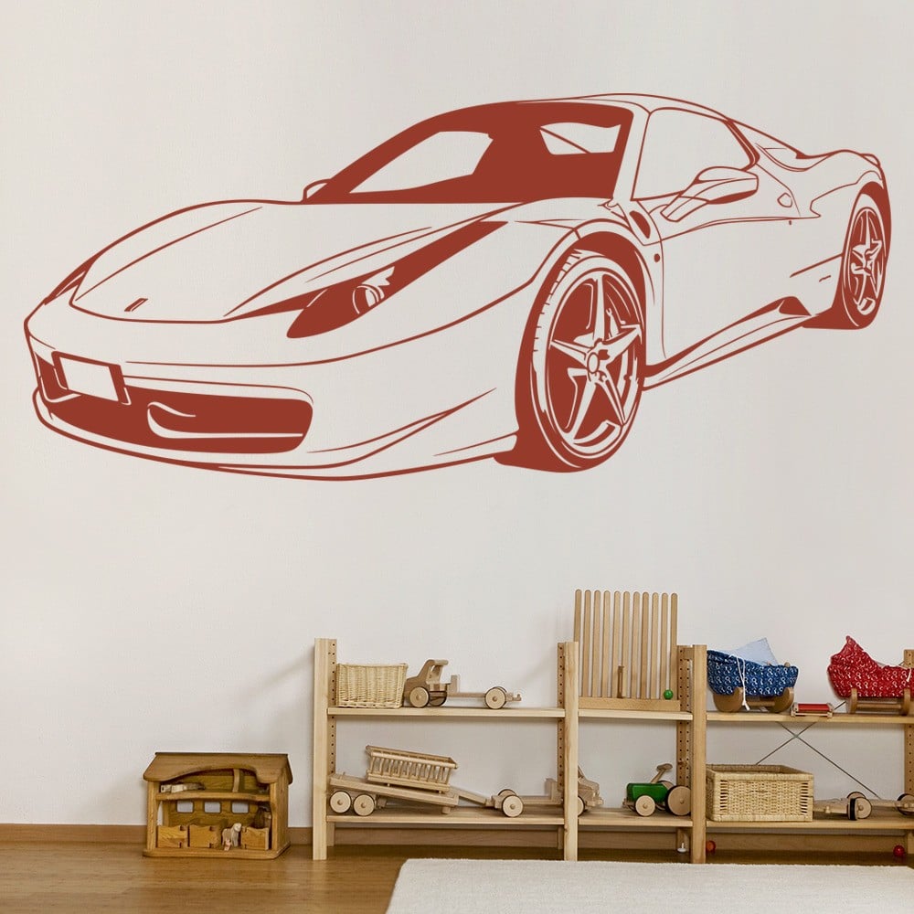 Ferrari Sports Car Transport Wall Sticker