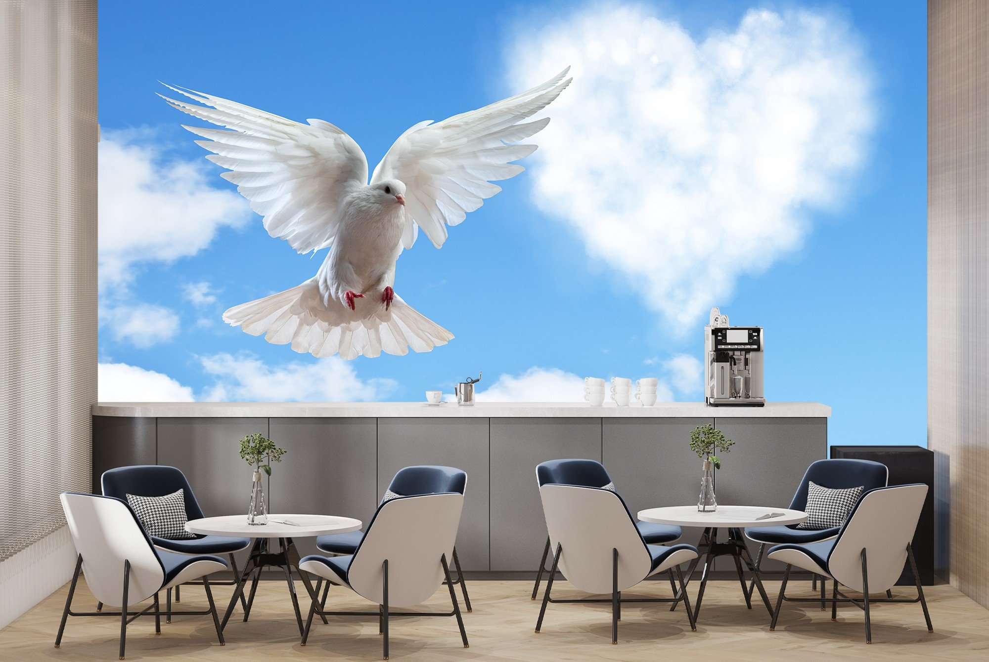 Love & Dove Wall Mural Wallpaper