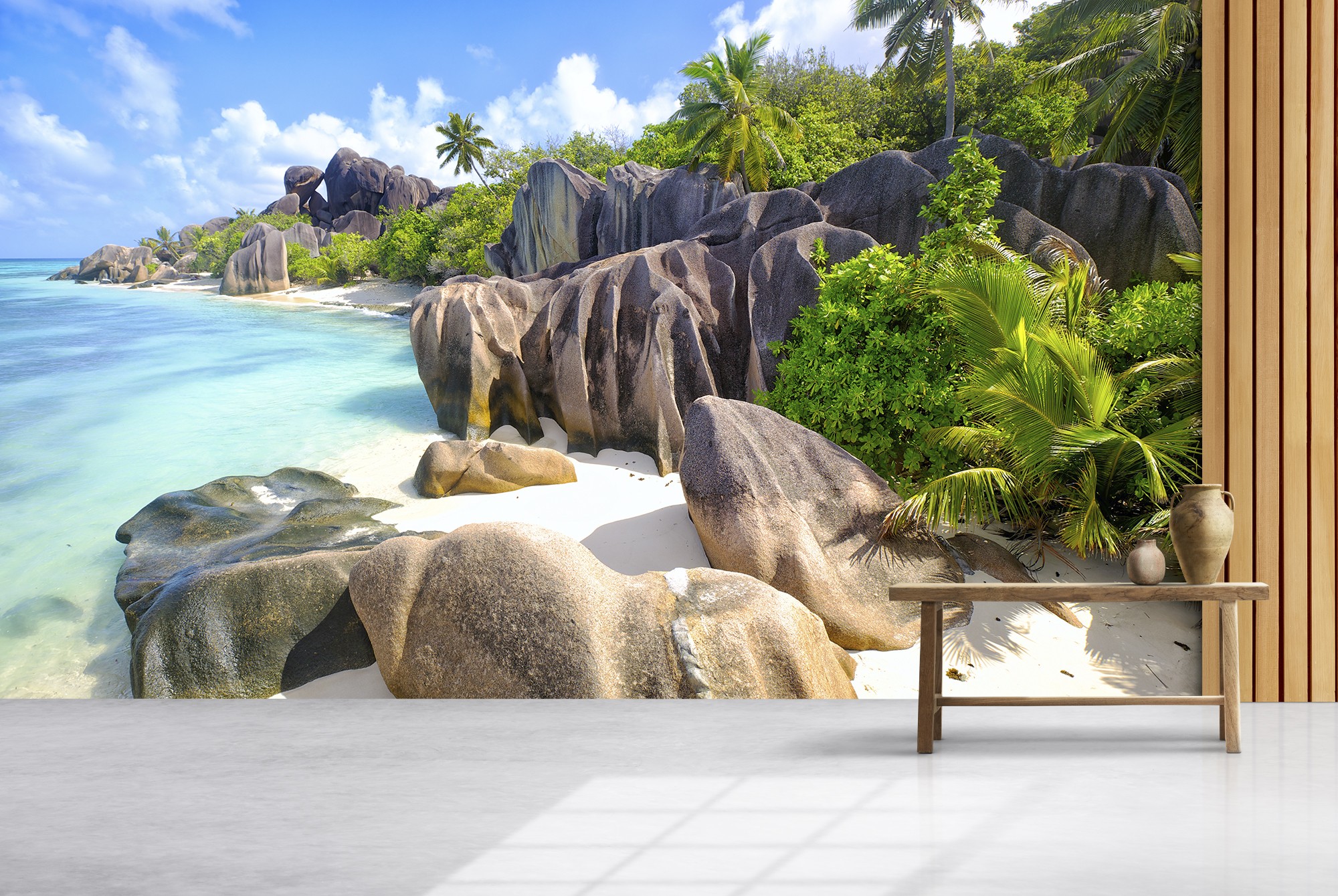 Beautiful Tropical Bay Beach Wall Mural Wallpaper