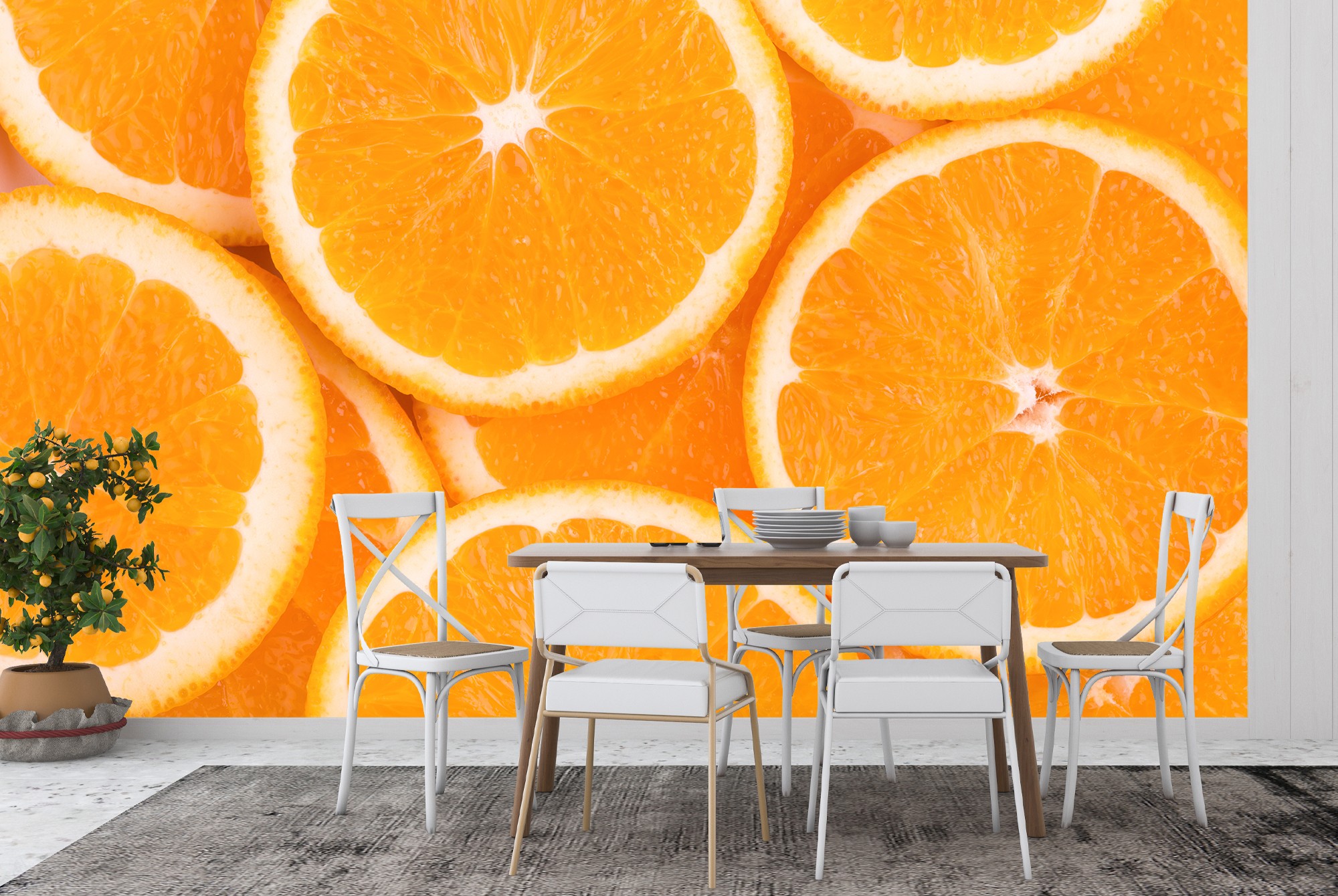 Orange Slice Wall Mural Wallpaper