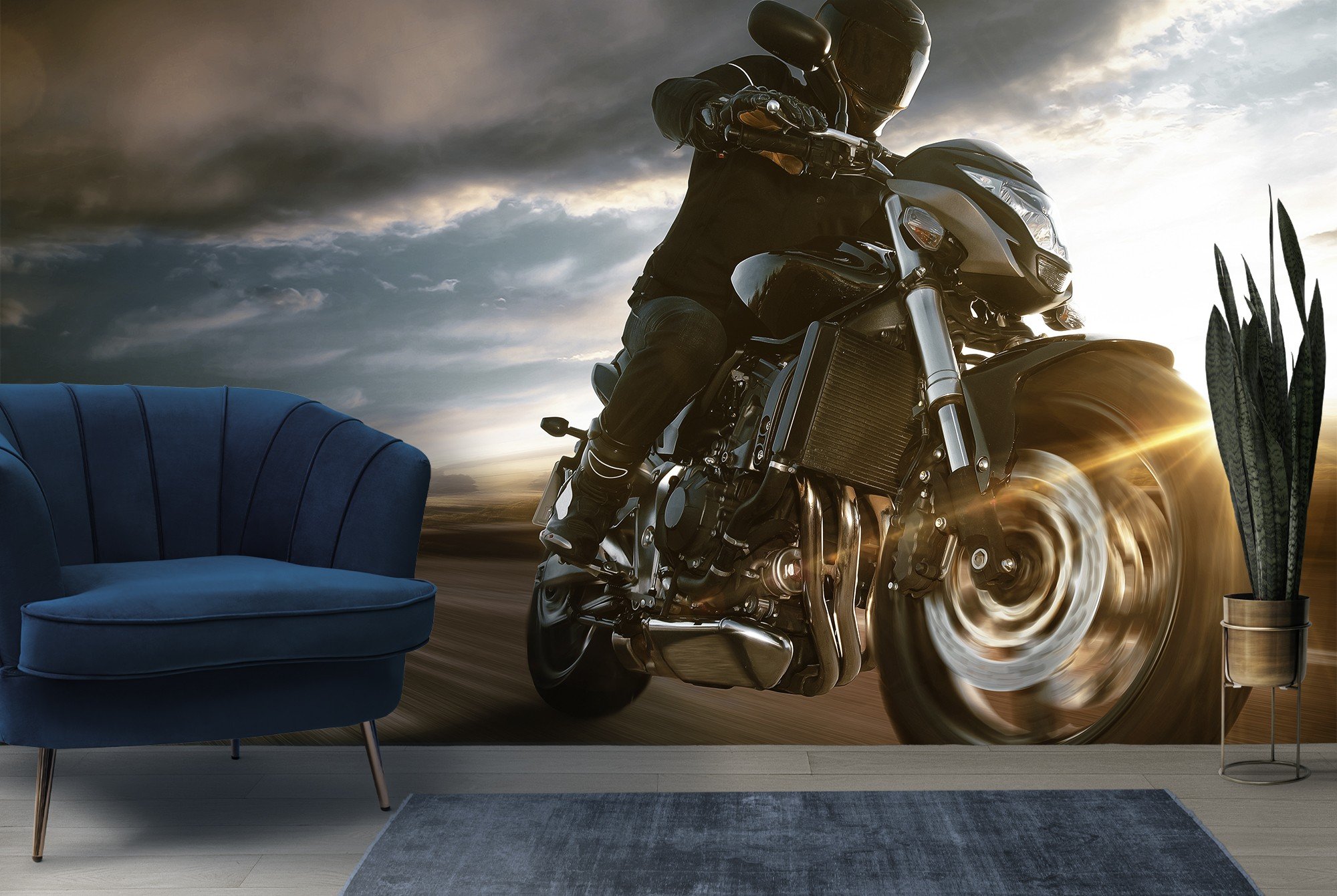 Motorbike Rider Wall Mural Wallpaper