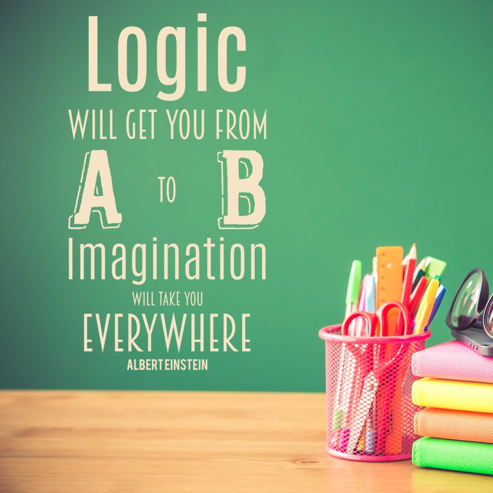 Logic And Inspiration Albert Einstein Quote Wall Sticker