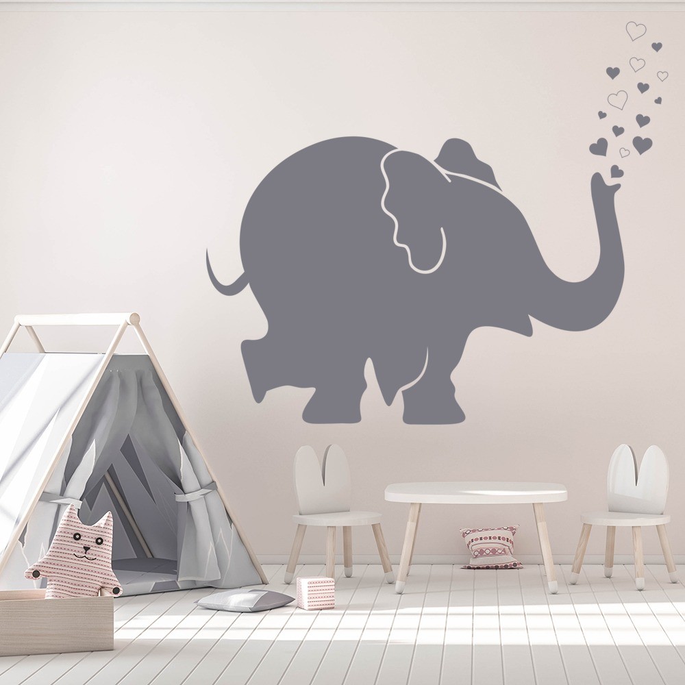 Elephant Hearts Childrens Nursery Wall Sticker