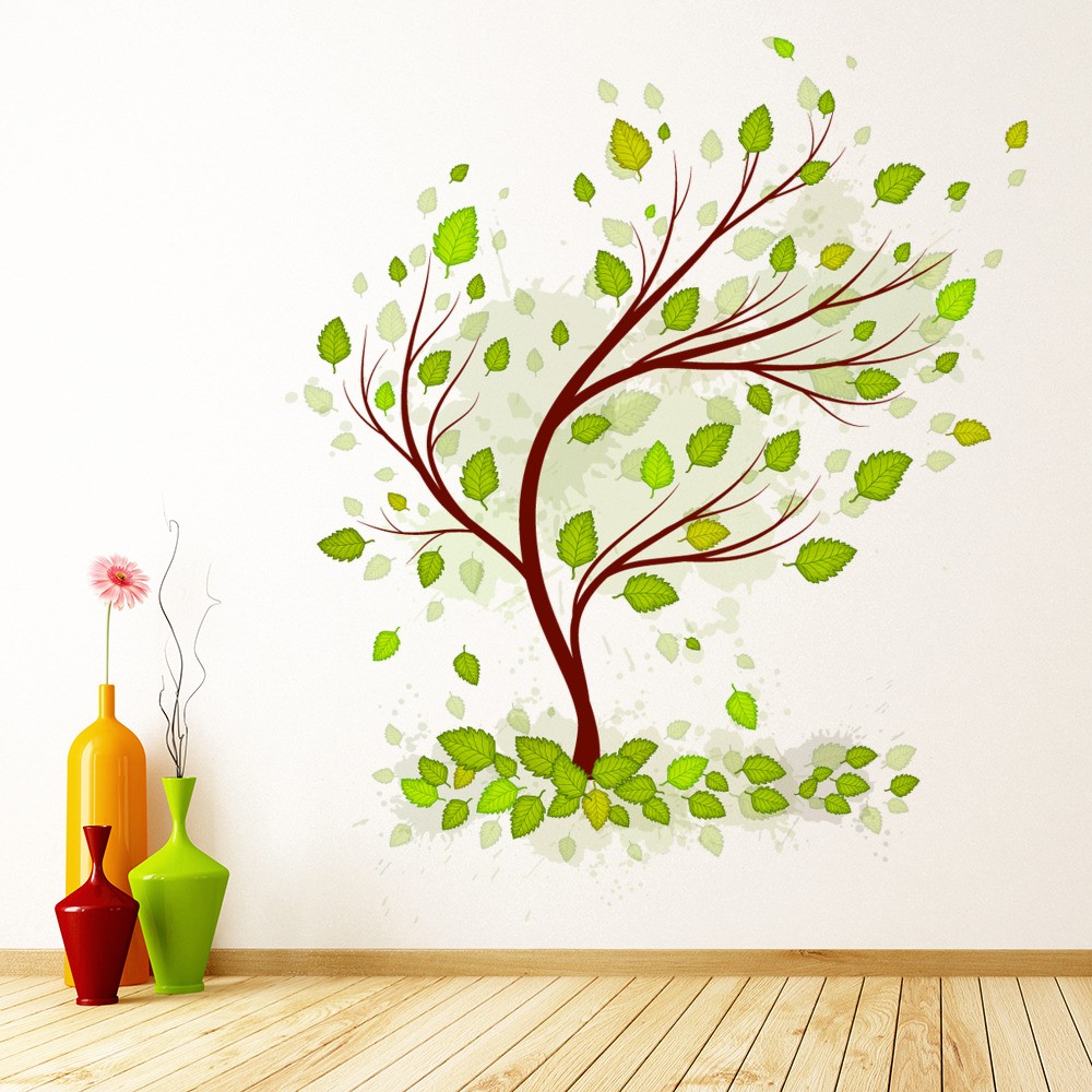 Green Tree Leaves Wall Sticker