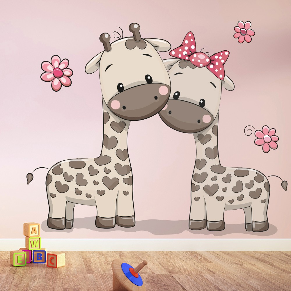 Cute Giraffes Nursery Wall Sticker