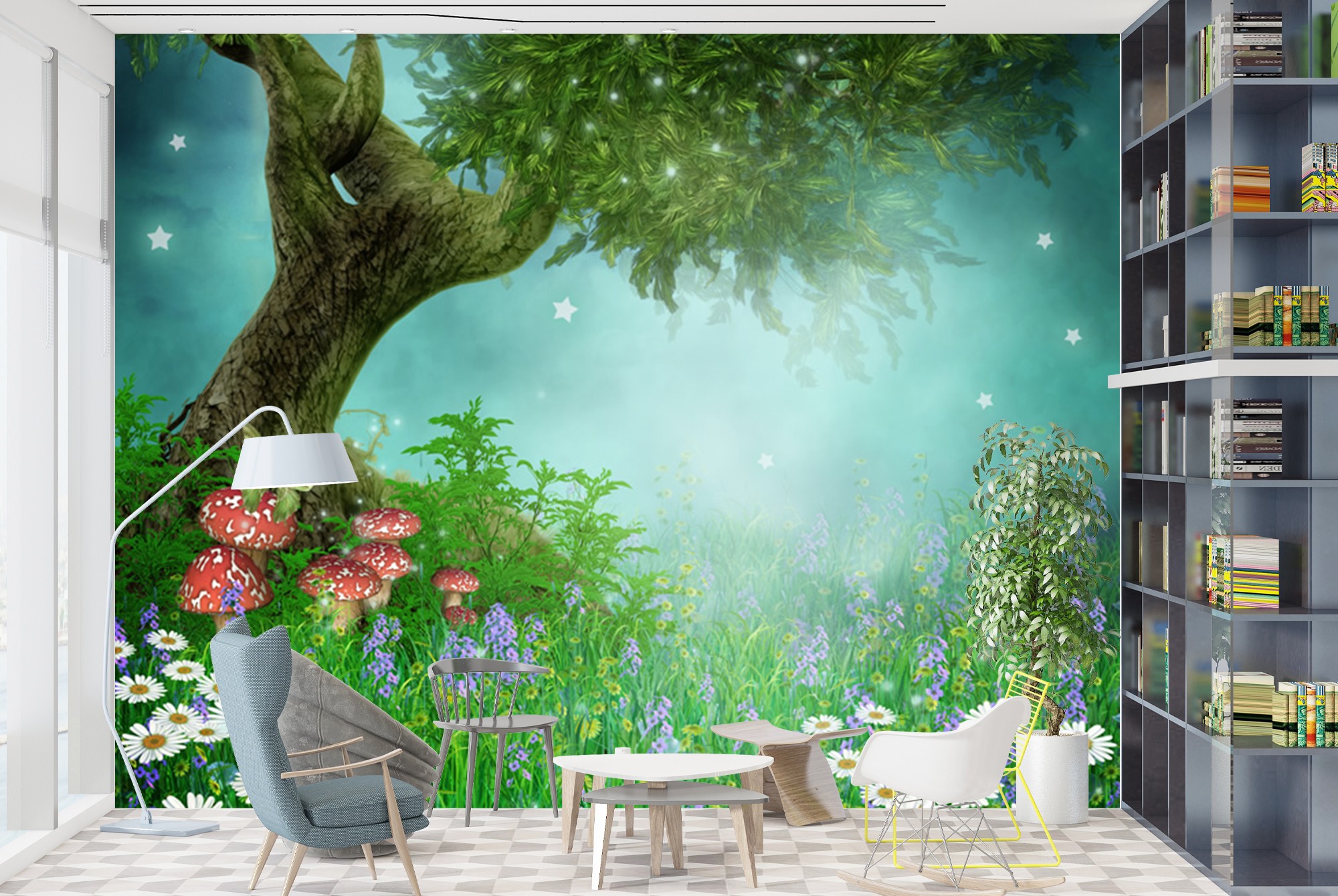 Enchanted Forest Spring Fairytale Wall Mural Wallpaper