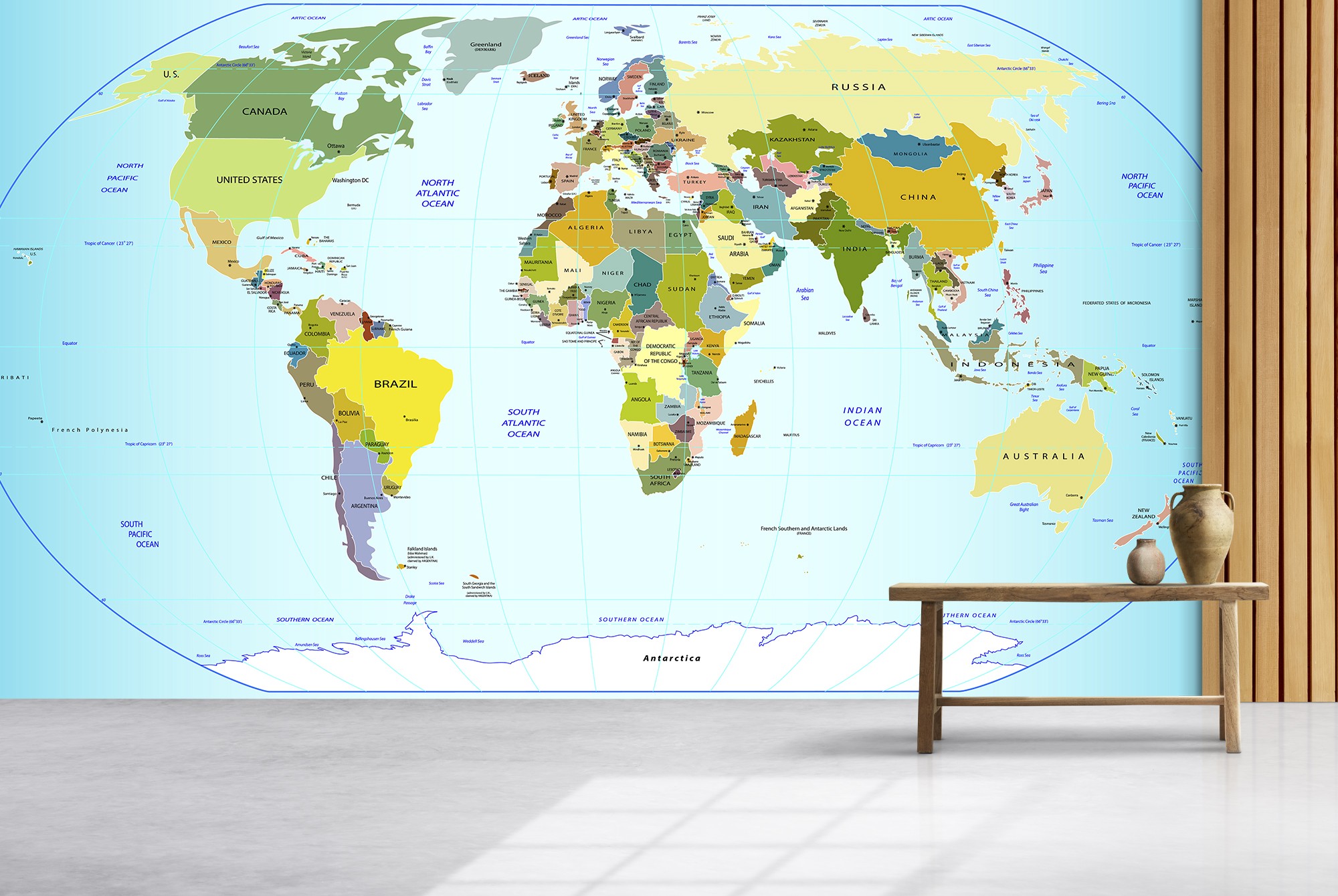 World Map Wall Mural Wallpaper