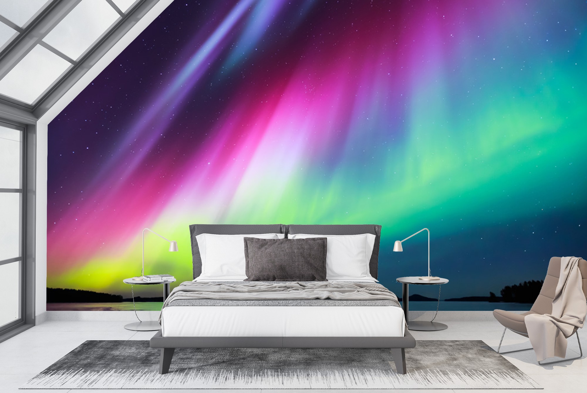 Aurora Sky Northern Lights Wall Mural Wallpaper