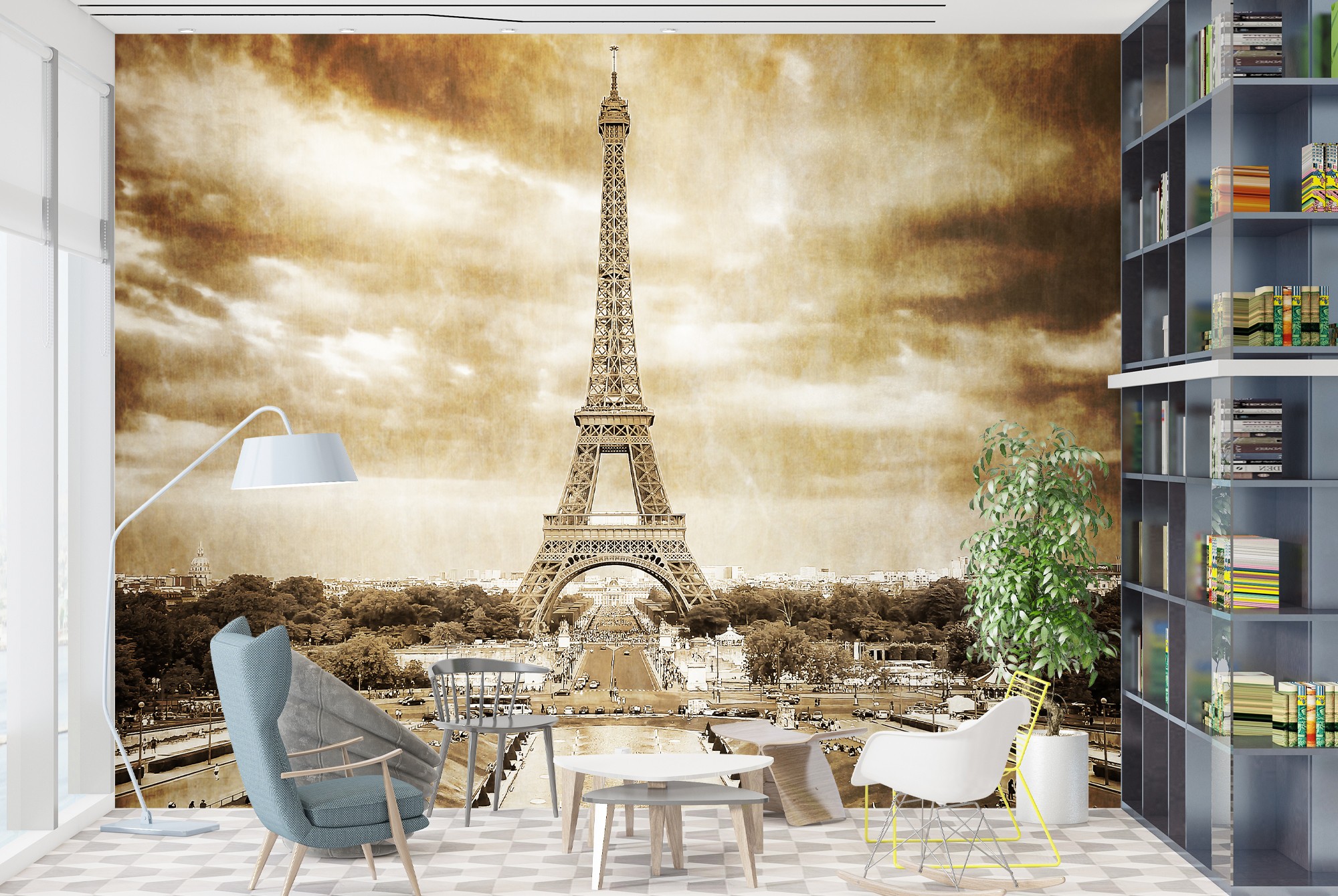 Autumn Eiffel Tower & Paris Leaf 3d Romantic Wallpaper For Home