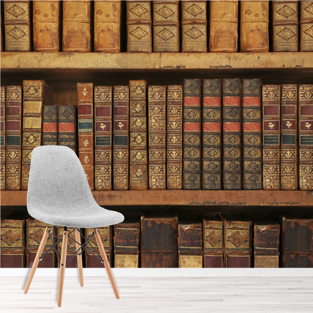 Old Vintage Books Bookcase Wall Mural Wallpaper