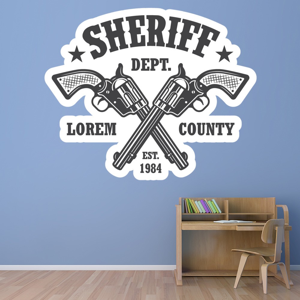 Wild West Cowboy Sheriff Logo Wall Sticker