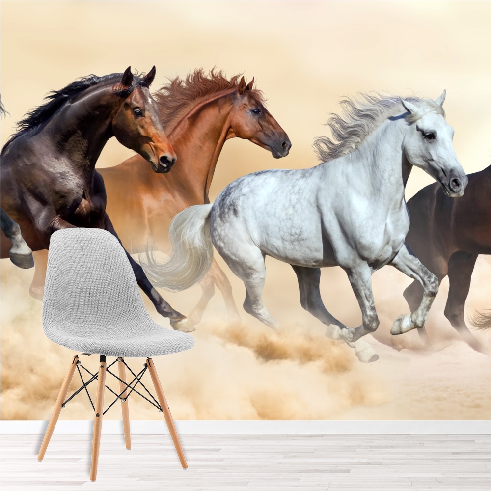 Wild Horses Panoramic Wall Mural Wallpaper