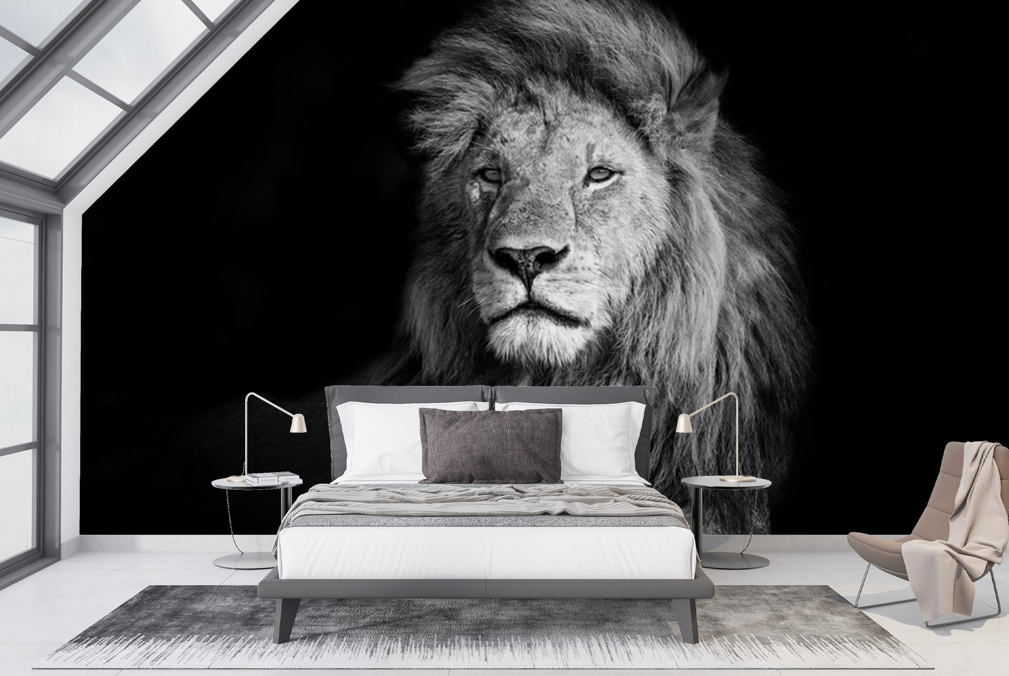 Lion Portrait Wall Mural Wallpaper