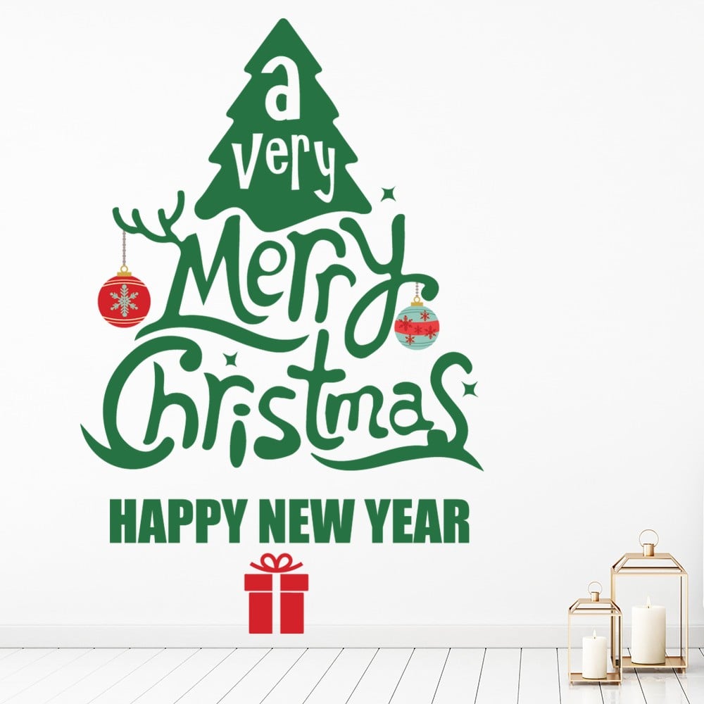 A Very Merry Christmas Tree Wall Sticker 6079