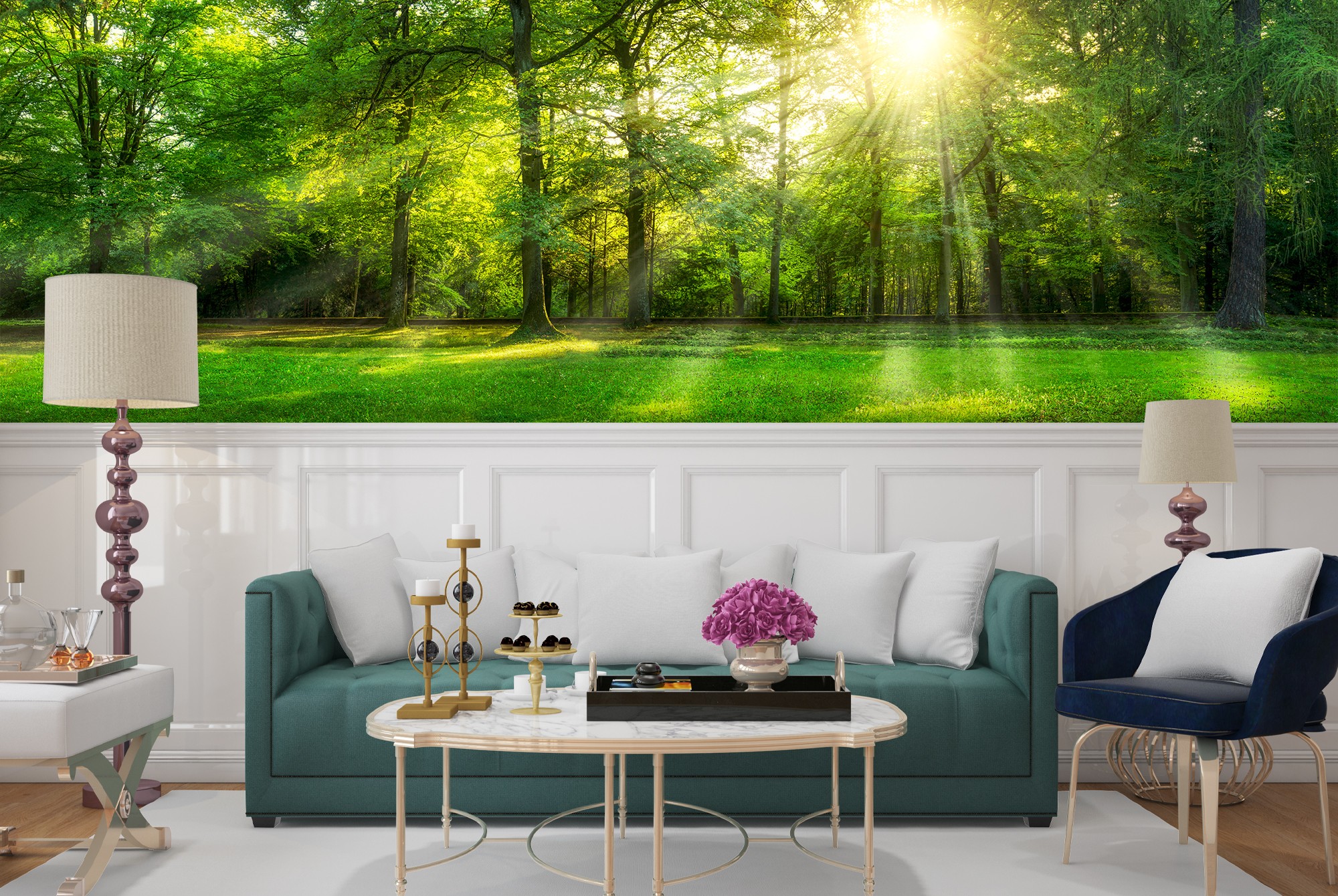Wall Mural Green Flare Background