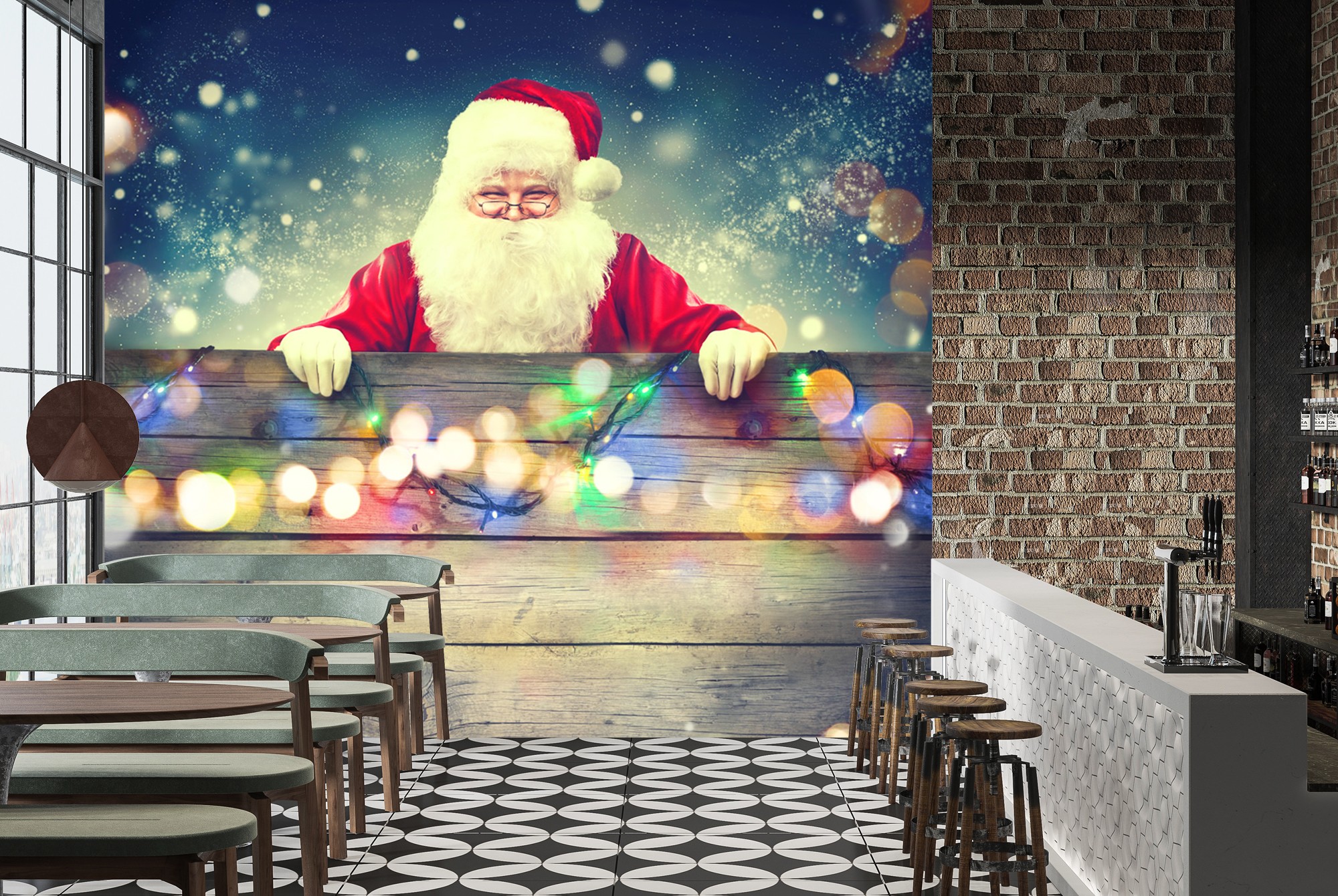 santa claus mural