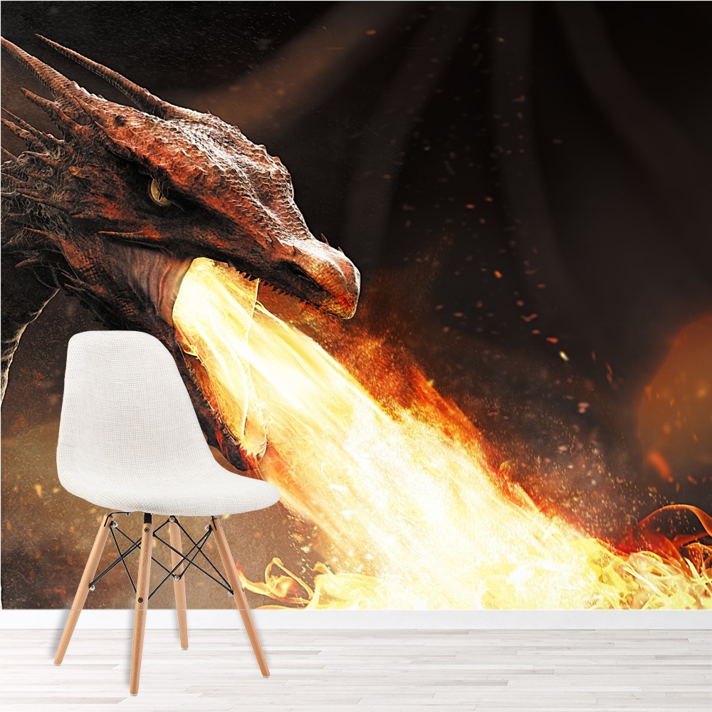 Dragons Fire Wall Mural Wallpaper