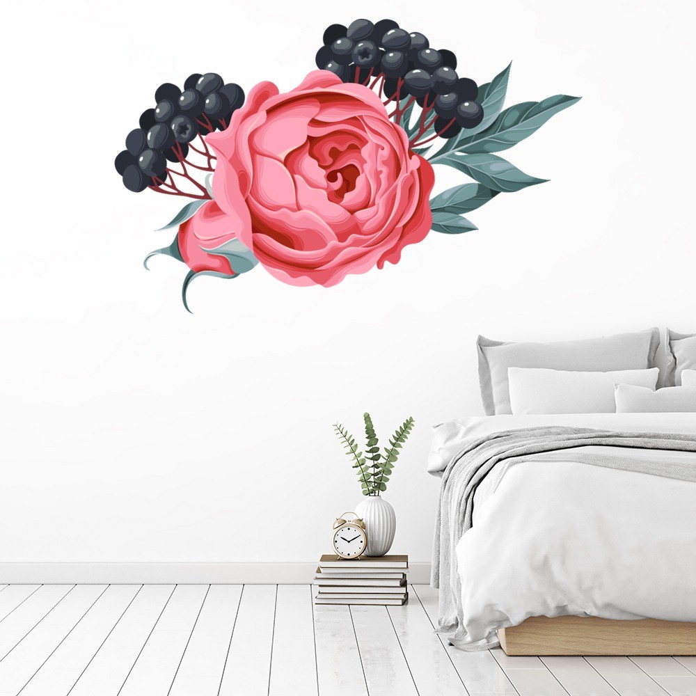 Pink Rose  Floral Wall  Sticker  Roses  Floral Decor