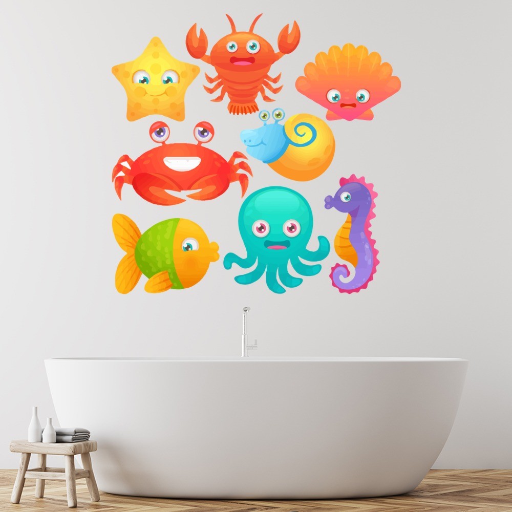 Glow in The Dark Ocean Fish Wall Stickers Under The Sea Wall