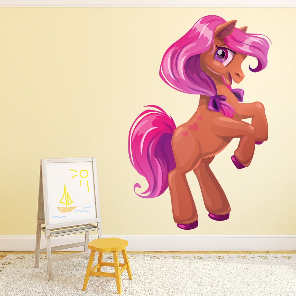 Pink And Brown Unicorn Wall Sticker