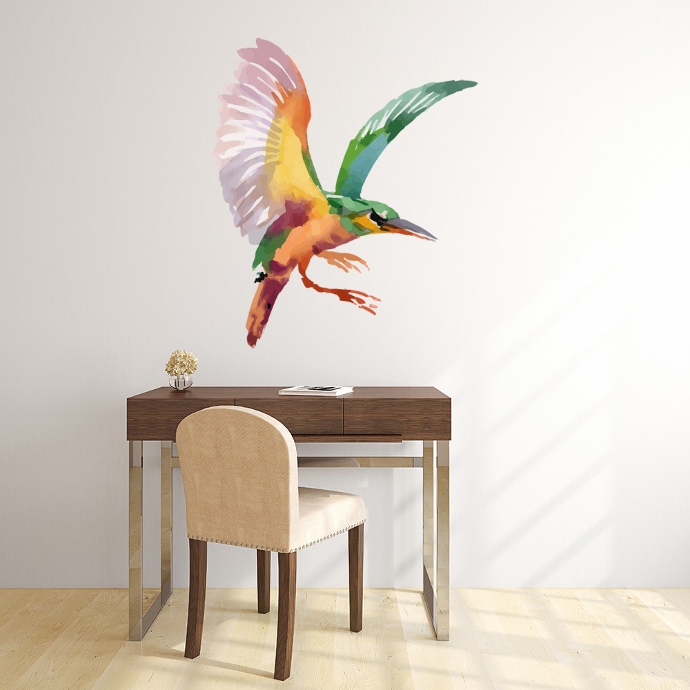 Flying Green Bird Wall Sticker