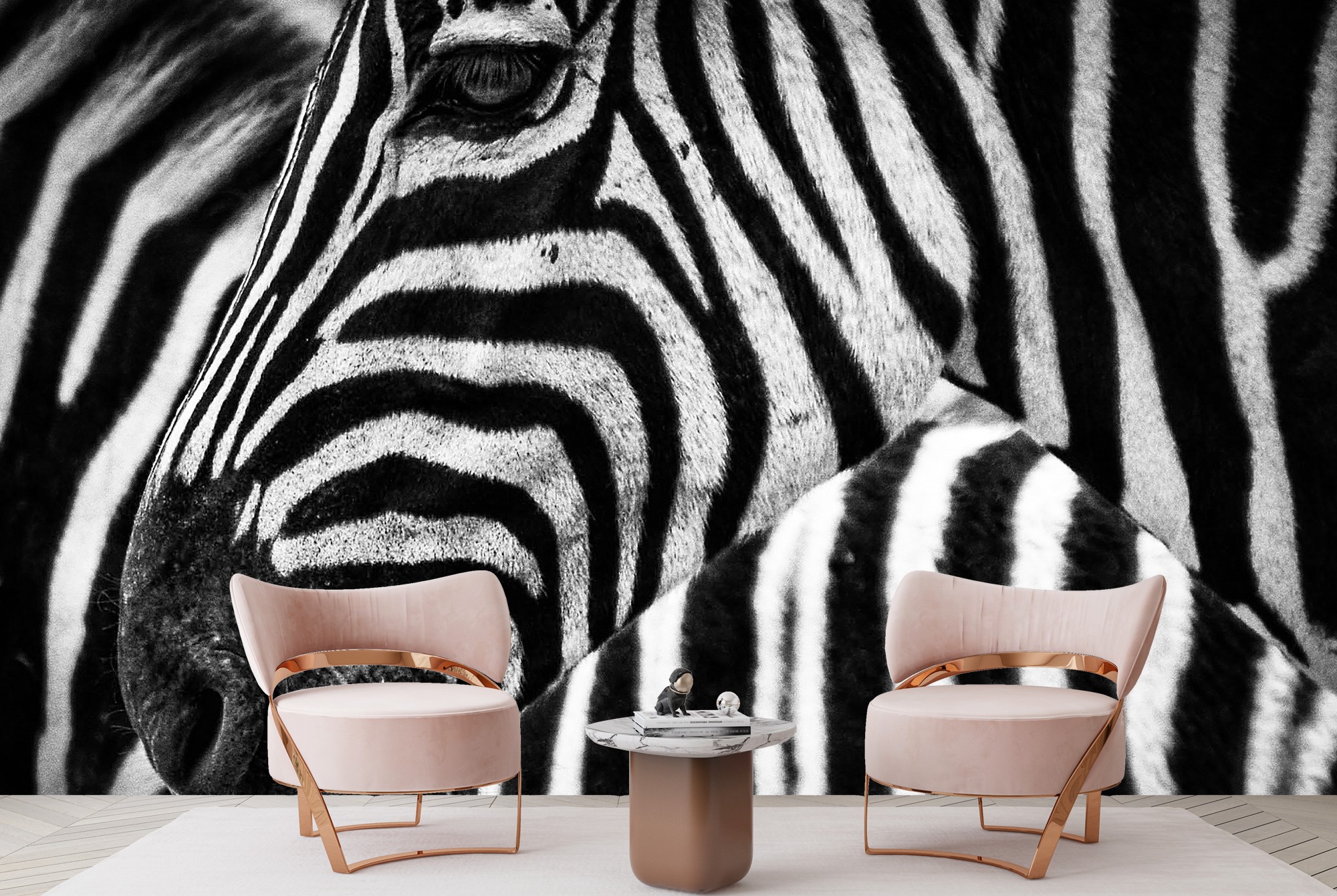 Zebra Illusion Wall Mural Wallpaper