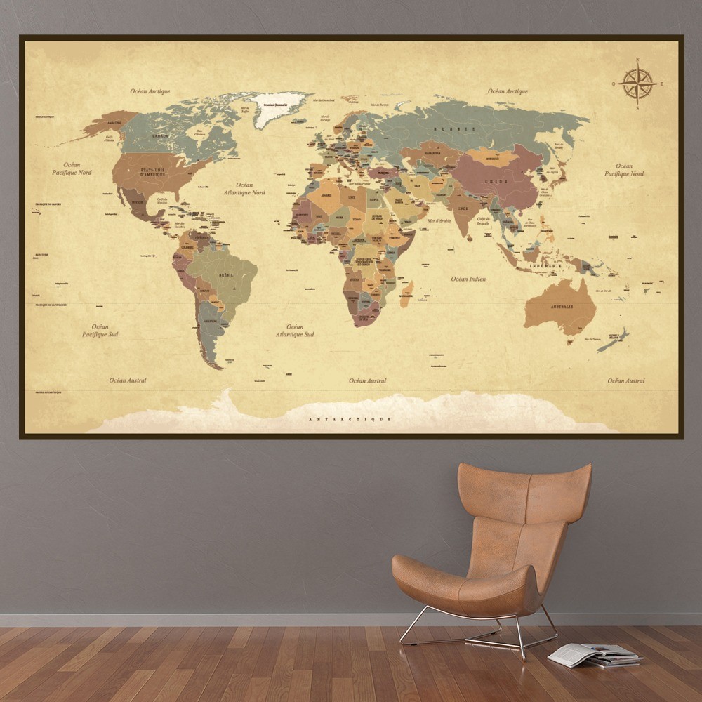 Vintage World Map Wall Sticker