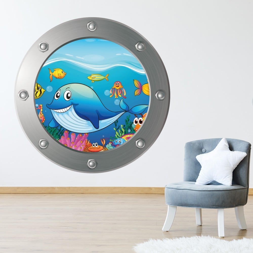 Under The Sea Whale Porthole Wall Sticker