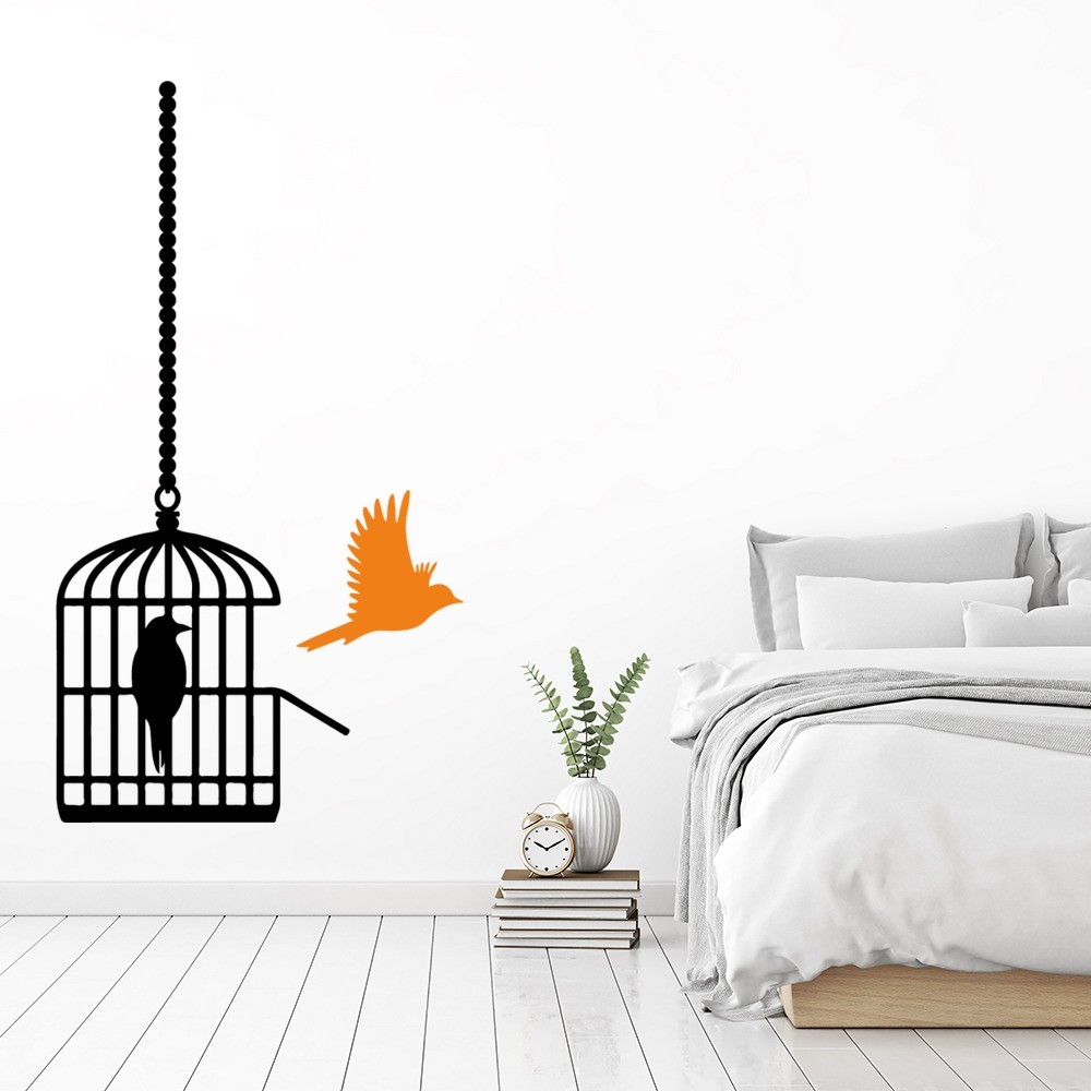 open bird cage painting